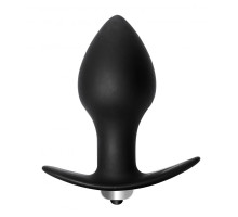 Чёрная анальная вибропробка Bulb Anal Plug - 10 см. (черный)
