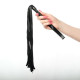 Черная плеть из эко-кожи с витой ручкой - 55 см. (черный)