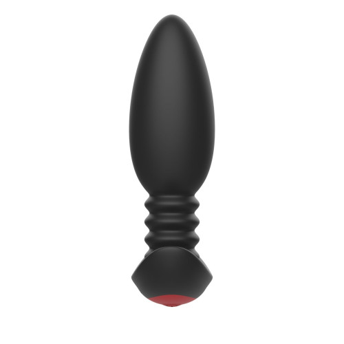 Черная анальная вибропробка Anal Vibrator с пультом ДУ - 13,5 см. (черный)