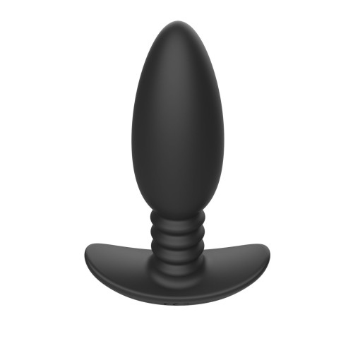 Черная анальная вибропробка Anal Vibrator с пультом ДУ - 13,5 см. (черный)
