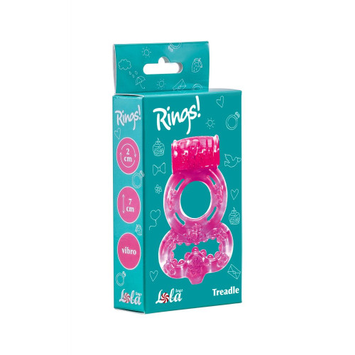 Розовое эрекционное кольцо Rings Treadle с подхватом (розовый)