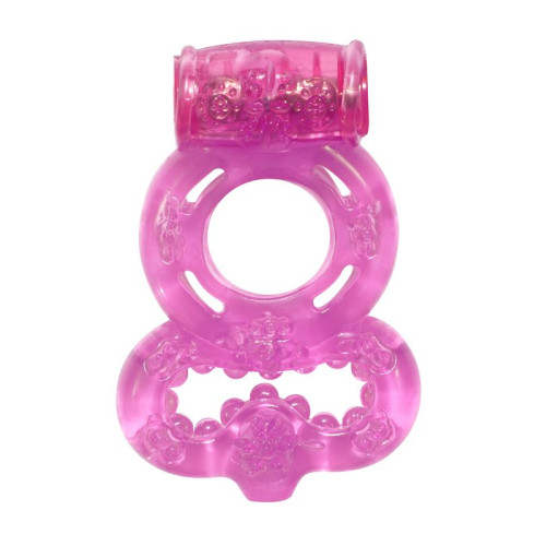 Розовое эрекционное кольцо Rings Treadle с подхватом (розовый)