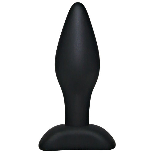 Чёрный анальный стимулятор Silicone Butt Plug Small - 9 см. (черный)