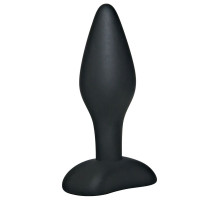 Чёрный анальный стимулятор Silicone Butt Plug Small - 9 см. (черный)