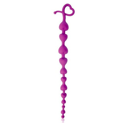 Фиолетовая анальная цепочка с ограничителем - 28 см. (фиолетовый)