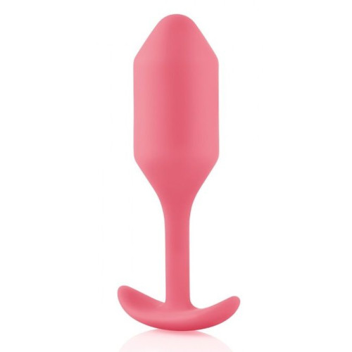 Розовая пробка для ношения B-vibe Snug Plug 2 - 11,4 см. (розовый)