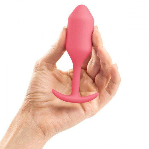 Розовая пробка для ношения B-vibe Snug Plug 2 - 11,4 см. (розовый)