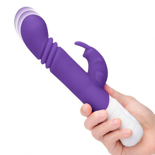Фиолетовый массажер для G-точки Slim Shaft thrusting G-spot Rabbit - 23 см. (фиолетовый)