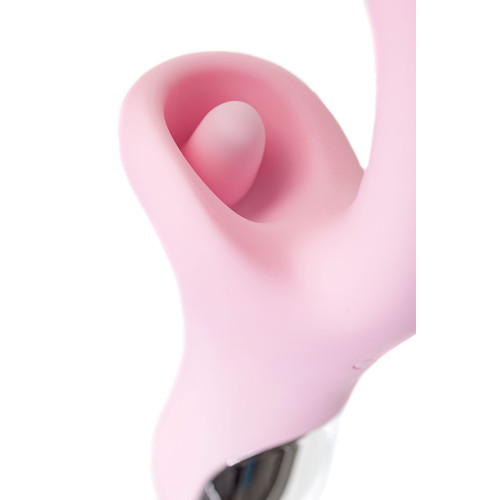Розовый вибратор-кролик с ласкающим язычком Orali - 22 см. (розовый)
