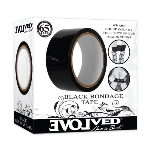 Черная лента для бондажа Black Bondage Tape - 20 м. (черный)