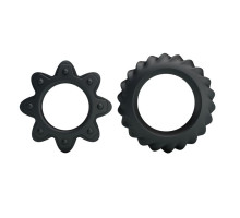 Набор ребристых эрекционных колец Ring Flowering (черный)