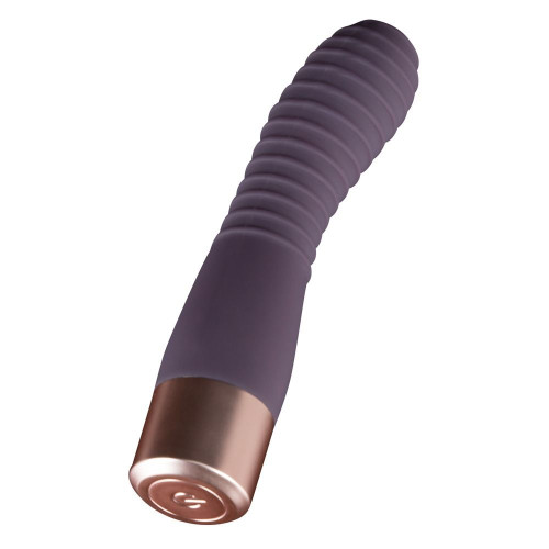 Фиолетовый вибратор с ребрышками Elegant Flexy Vibe - 15 см. (фиолетовый)