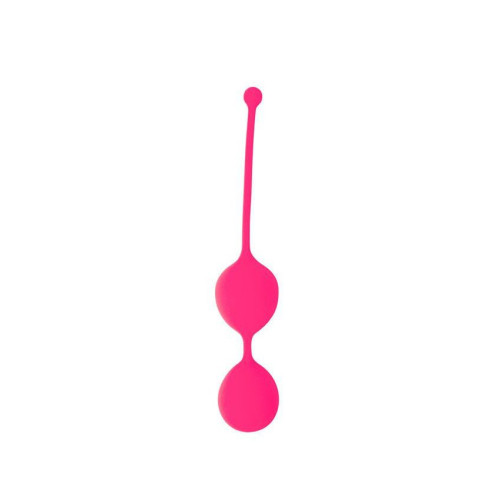 Розовые двойные вагинальные шарики Cosmo с хвостиком для извлечения (розовый)