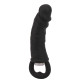 Чёрная вибровтулка-фаллос Erotic Loop Tuggers Hard Core - 11,4 см. (черный)