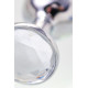 Малая серебристая анальная втулка с прозрачным кристаллом - 6 см. (серебро)