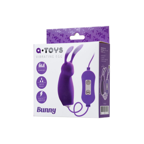 Фиолетовое виброяйцо с пультом управления A-Toys Bunny, работающее от USB (фиолетовый)