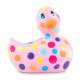 Розовый вибратор-уточка I Rub My Duckie 2.0 Happiness в разноцветный горох (розовый)