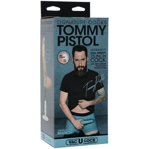 Телесный фаллоимитатор Tommy Pistol со съемной присоской - 19,7 см. (телесный)