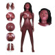 Темнокожая надувная секс-кукла с вибрацией Лионелла (коричневый)