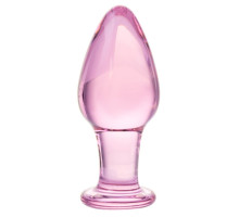 Стеклянный стимулятор-пробка - 10 см. (розовый)