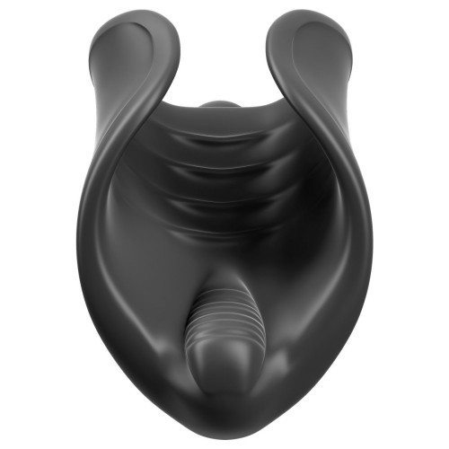 Чёрный мастурбатор Vibrating Silicone Stimulator с вибрацией (черный)