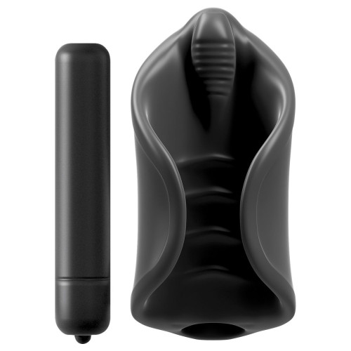 Чёрный мастурбатор Vibrating Silicone Stimulator с вибрацией (черный)