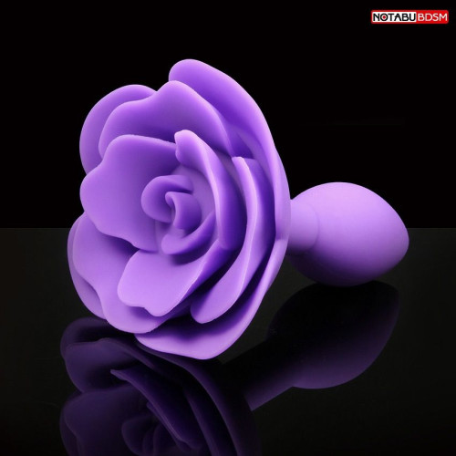 Фиолетовая гладкая анальная втулка-роза (фиолетовый)