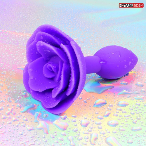 Фиолетовая гладкая анальная втулка-роза (фиолетовый)