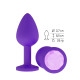 Фиолетовая силиконовая пробка с сиреневым кристаллом - 7,3 см. (сиреневый)