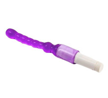 Светло-фиолетовый анальный стимулятор с вибрацией - 23,5 см. (фиолетовый)