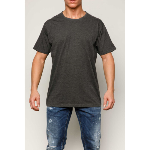 Мужская хлопковая футболка с короткими рукавами (серый|S)