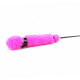 Черный лаковый стек с розовой меховой ручкой - 61 см. (черный с розовым)