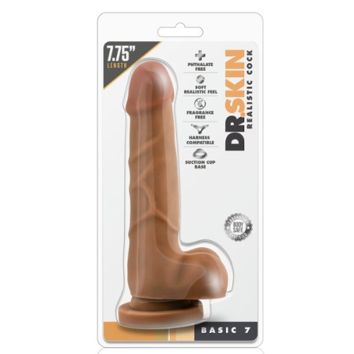 Фаллоимитатор-мулат Realistic Cock Basic 7 - 19,7 см. (карамель (темно-бежевый))