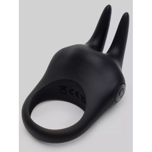 Черное эрекционное виброкольцо Sensation Rechargeable Vibrating Rabbit Love Ring (черный)