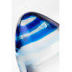 Стеклянная анальная втулка с синим кончиком - 11,5 см. (прозрачный)