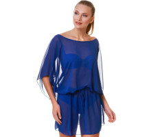 Пляжное платье-туника (голубой|S)