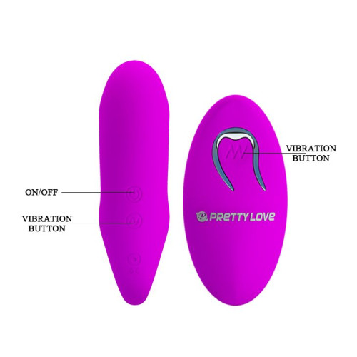 Лиловый вибростимулятор для пар с выделенной головкой и пультом ДУ (лиловый)