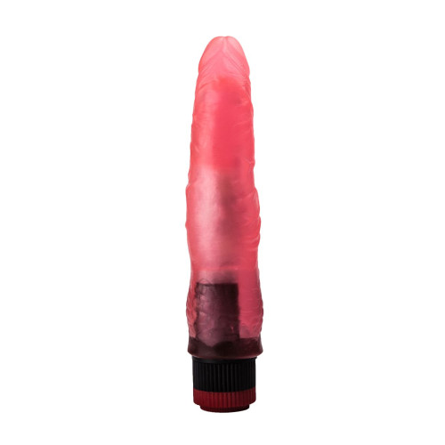 Розовый гелевый виброфаллос - 17,5 см. (розовый)