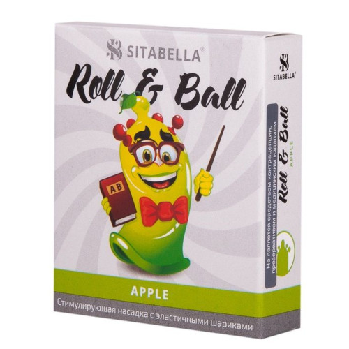 Стимулирующий презерватив-насадка Roll & Ball Apple (прозрачный)