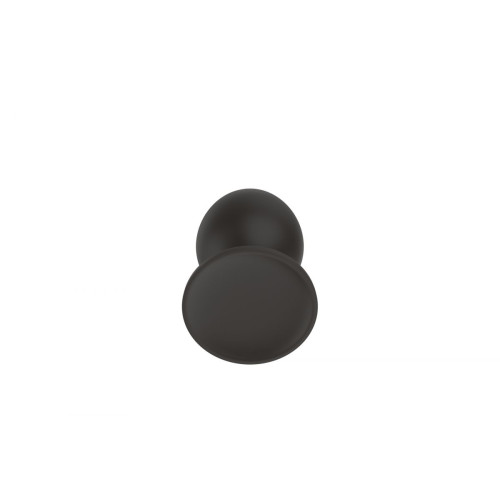 Черная малая силиконовая анальная пробка с ребрышками на кончике (черный)