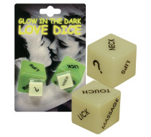 Кубики для любовных игр Glow-in-the-dark с надписями на английском (зеленый)