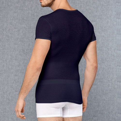 Мужская обтягивающая футболка в мелкий рубчик (белый|XL)