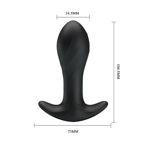 Черная анальная втулка с вибрацией - 10,5 см. (черный)