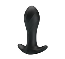 Черная анальная втулка с вибрацией - 10,5 см. (черный)