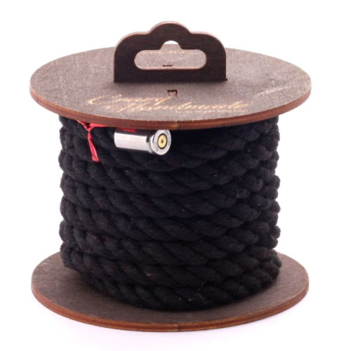 Черная хлопковая веревка для бондажа на катушке - 3 м. (черный)