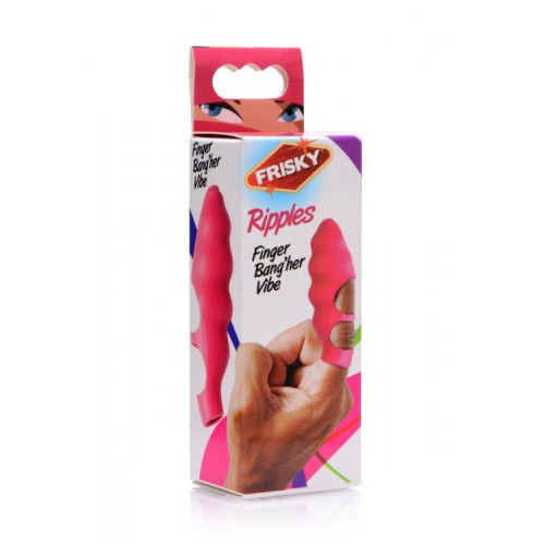 Розовая насадка на палец Finger Bang-her Vibe с вибрацией (розовый)