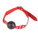 Чёрный кляп-шар с красным ремешком (черный с красным)