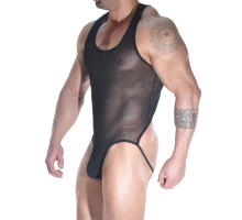 Сексуальное полупрозрачное мужское боди (черный|XL)