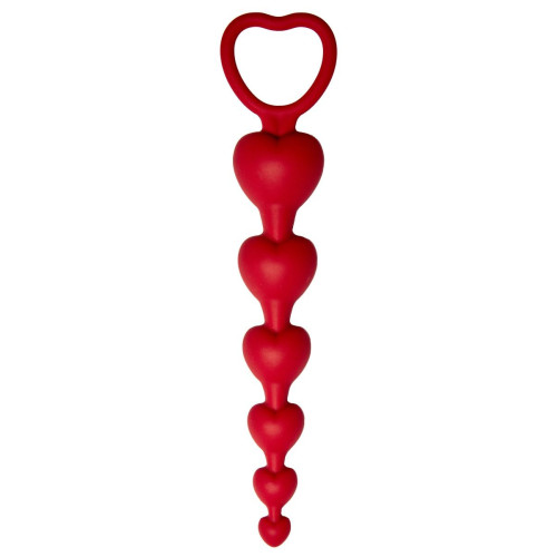 Бордовая анальная цепочка Love Beam - 19 см. (бордовый)