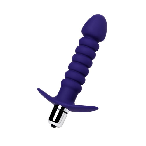 Фиолетовый анальный вибратор Condal - 14 см. (фиолетовый)